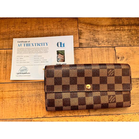 Louis Vuitton Damier Ebene Wallet Long Wallet With COA and Box Included - Picture 1 of 16